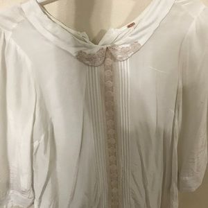 Cream free people blouse